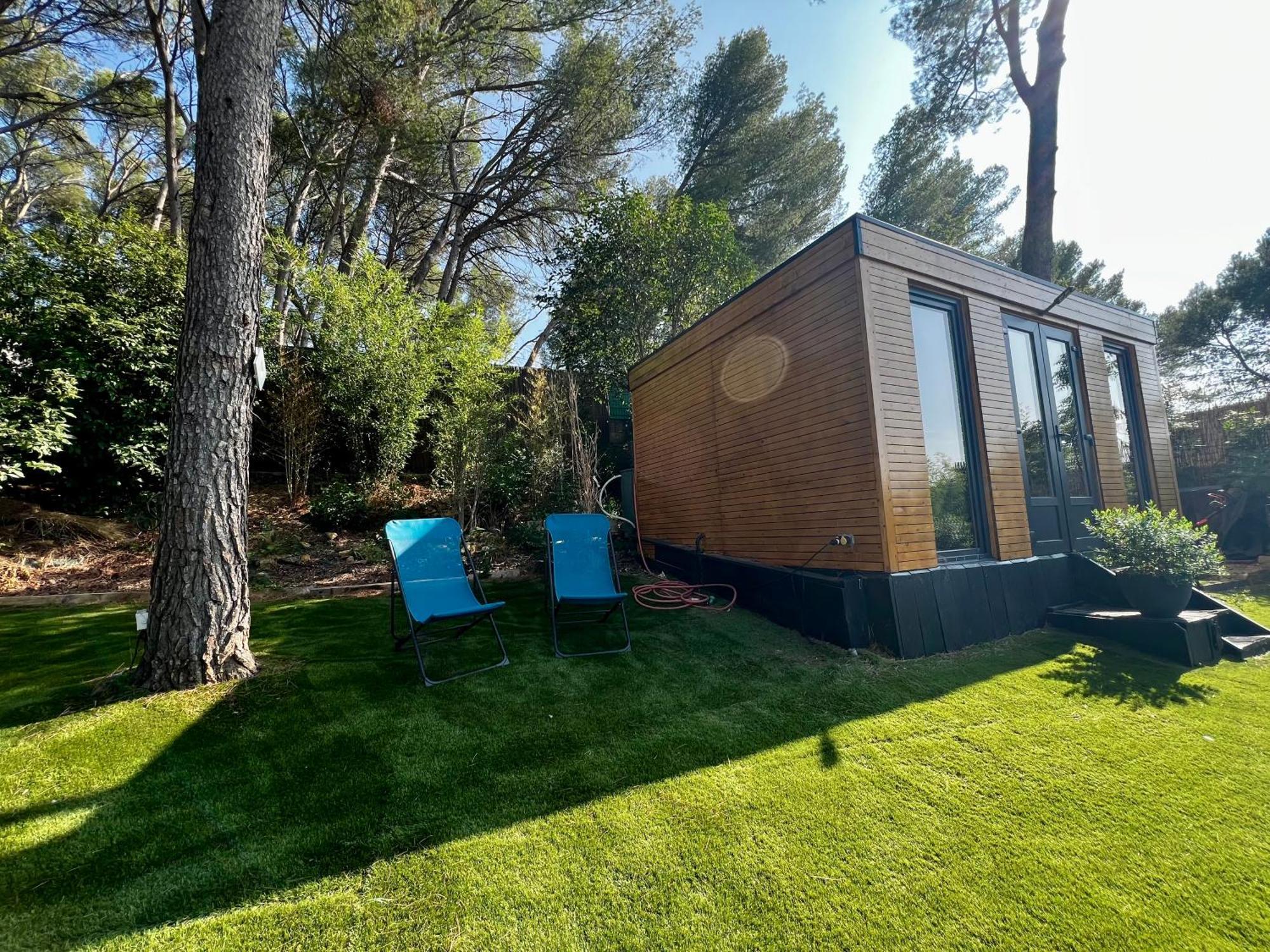 Charmant Studio Lodge Climatise Avec Jardin Et Vue Sur Le Pic Saint Loup Jacou 外观 照片